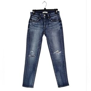 Moussy Vintage Mid Rise Y2K Distressed Skinny Ankle Blue Jeans 25 Preowned